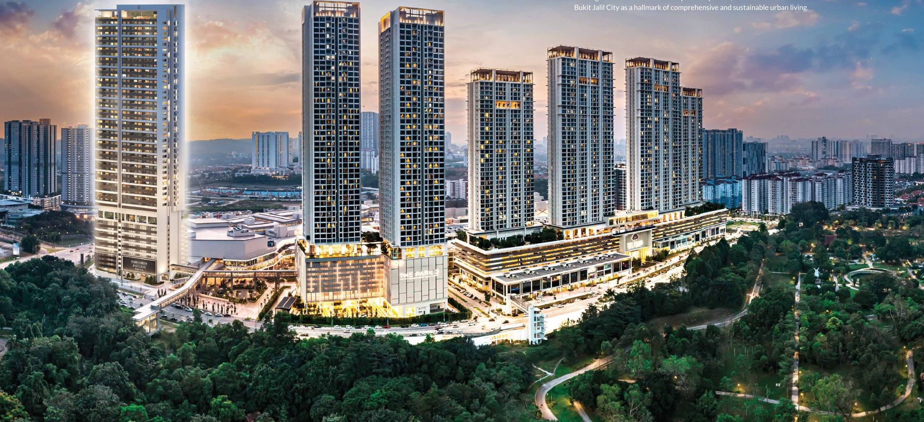 Bukit Jalil City township skyline with Park Green and Pavilion Bukit Jalil